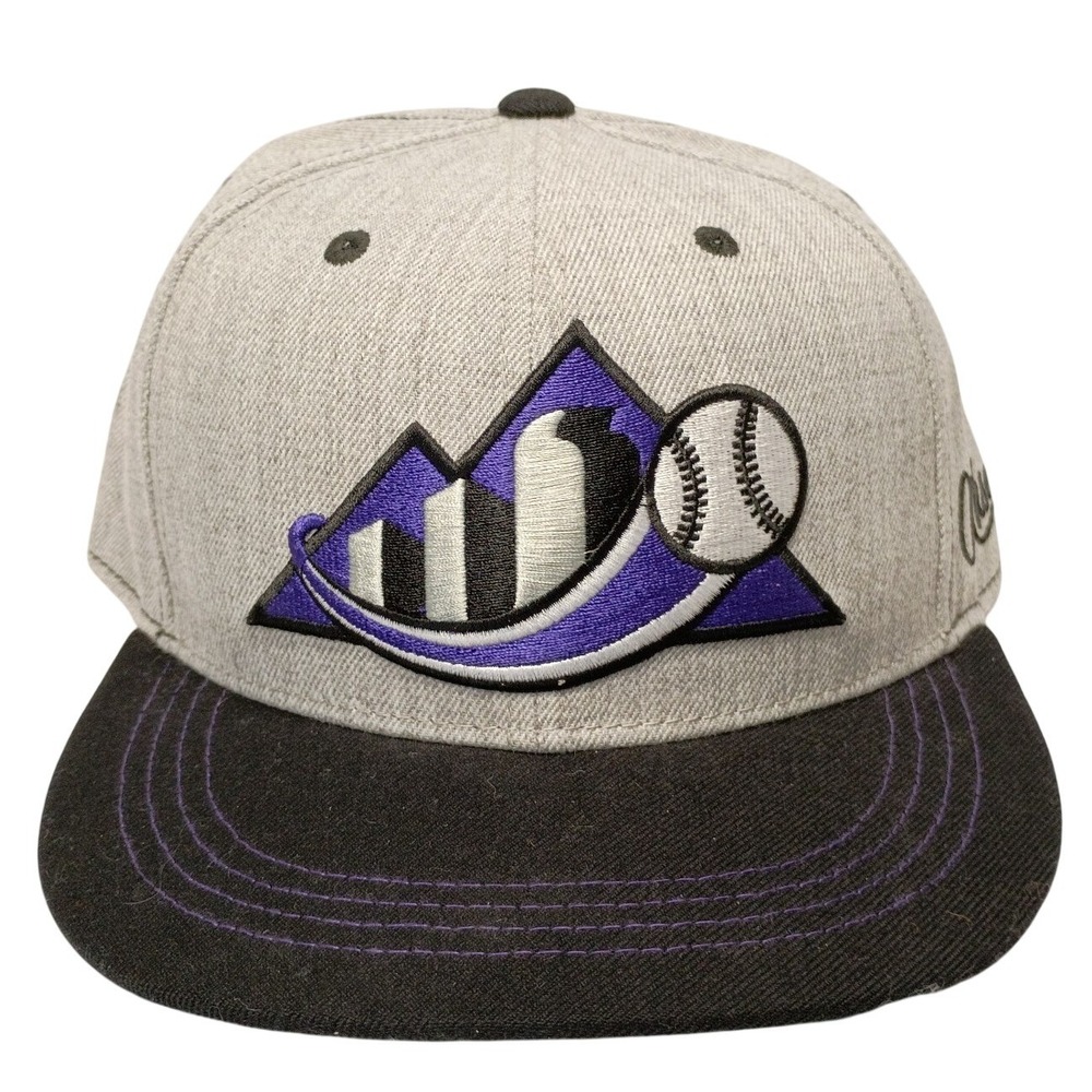 Aksels Colorado Rockies Snapback Hat Gray Black Purple MLB Baseball Cap